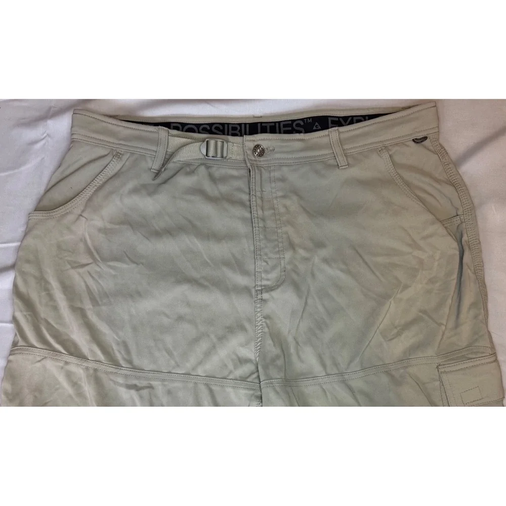 Gerry Cargo Shorts Mens 40 Khaki‎ Stretch Performance Hiking Belted